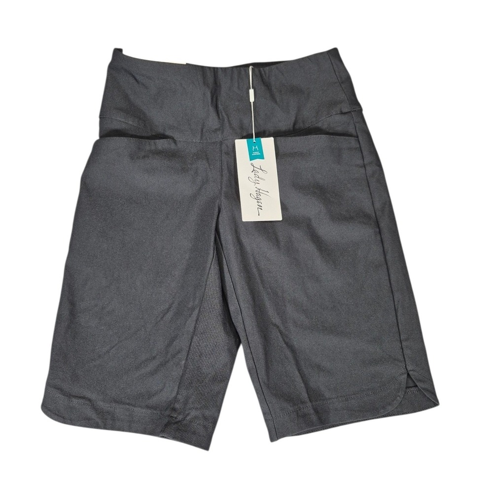 Lady Hagen Womens XS Black Tummy Control 10 Inseam Pull On Golf Shorts WGH14402
